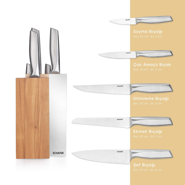 Schafer Prizma Bıçak Seti 6 Parça-Inox