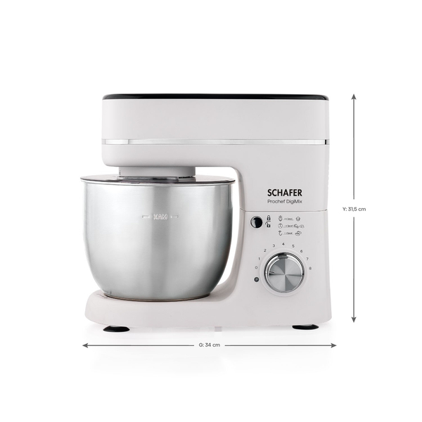 Schafer Prochef DigiMix Dijital Stand Mikser 5 L-Beyaz