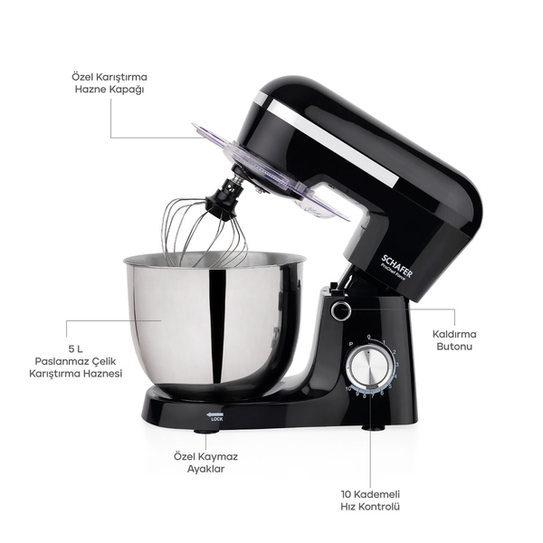 Schafer Prochef Force Stand Mikser 5 L-Siyah