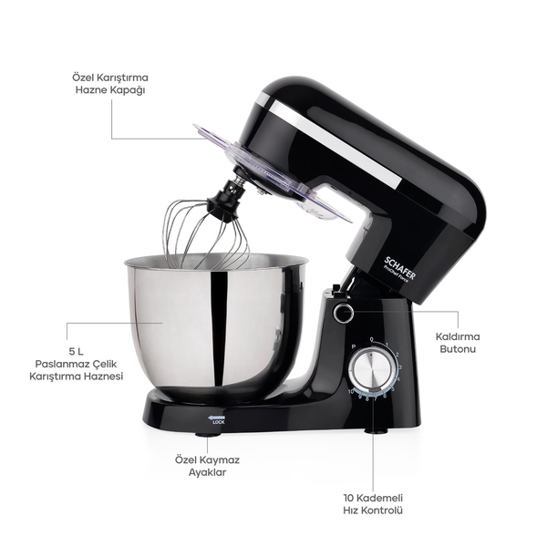 Schafer Prochef Force Stand Mikser 5 L-Siyah