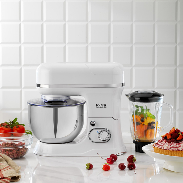 Schafer Prochef Master Multi Kıyma ve Sürahi Blender Aparatlı Stand Mikser 5 L-Beyaz
