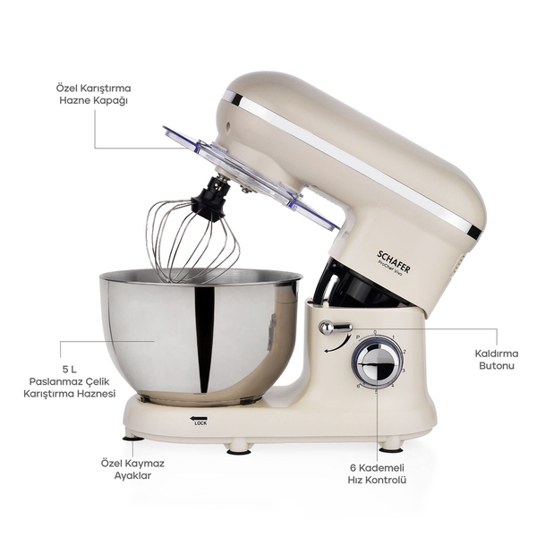 Schafer Prochef Vivo Stand Mikser 5 L-Krem