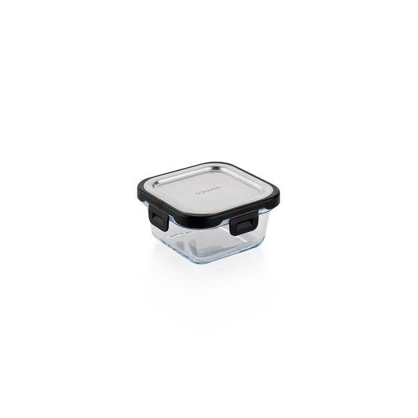 Schafer Retro Kilitli Saklama Kabı Kare 320 Ml-Inox