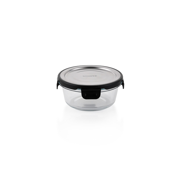 Schafer Retro Kilitli Saklama Kabı Yuvarlak 400 ML-Inox