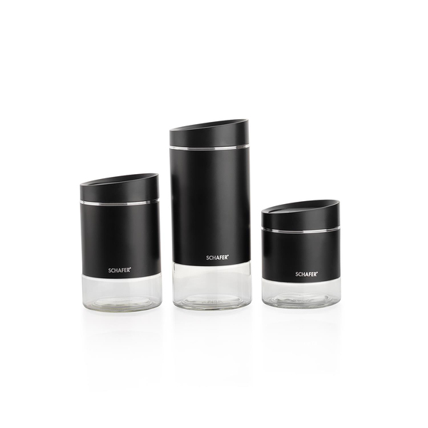 Schafer Silver Touch 3 Boy Kavanoz Seti-Siyah