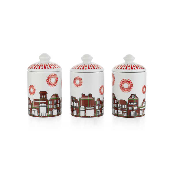 Schafer Spark 3 lü Porselen Baharatlık 6 Parça-Kırmızı