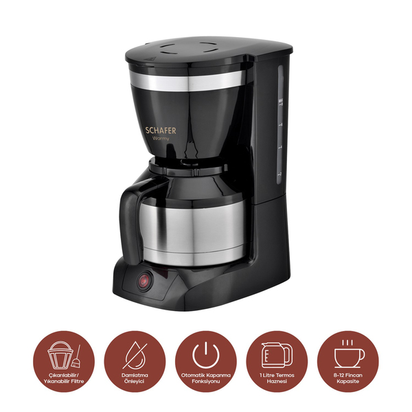 Schafer Warmy Termoslu Filtre Kahve Makinesi-Inox
