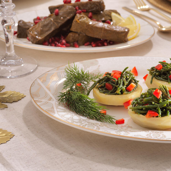 Schafer Bir İstanbul Hikayesi 30Cm Oval Servis Tabağı-Gold