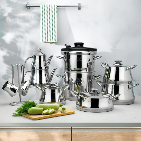Schafer Caldron Çelik Çeyiz Seti 18 Parça-Inox
