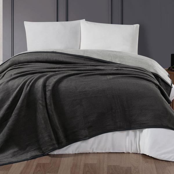 Schafer Home Bella Tek Kişilik Battaniye 150x200-Gri02