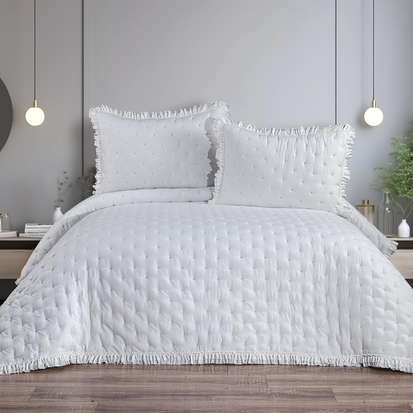 Schafer Home Benofisto Yatak Örtüsü 3 Parça-Beyaz