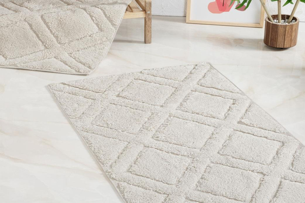 Schafer Home Elly Tafting 2 li Banyo Paspası 60X100-50X60-Krem