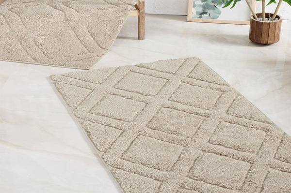 Schafer Home Elly Tafting 2 li Banyo Paspası 60x100-50x60-Bej