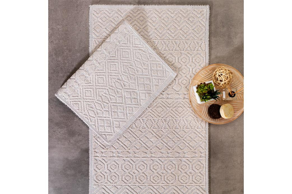 Schafer Home Ethnic 2 li Banyo Paspası-Ekru
