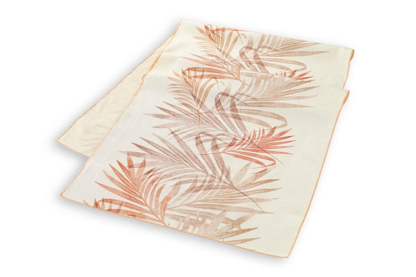 Schafer Home Leaf Poly Linen Runner 45x150-Kiremit