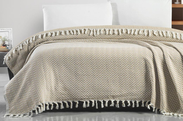 Schafer Home Stripe 200x220 Pike 1 Parça-Bej