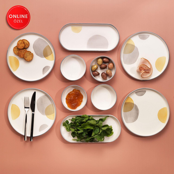 Schafer Sunny 4 Kişilik Kahvaltı Takımı 10 Parça-Gri