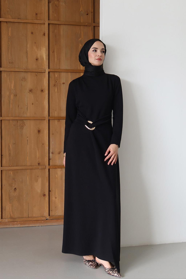 Emma Toka Detaylı Elbise Siyah