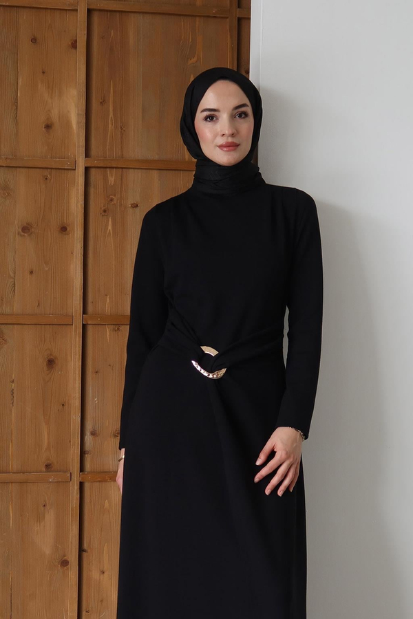 Emma Toka Detaylı Elbise Siyah