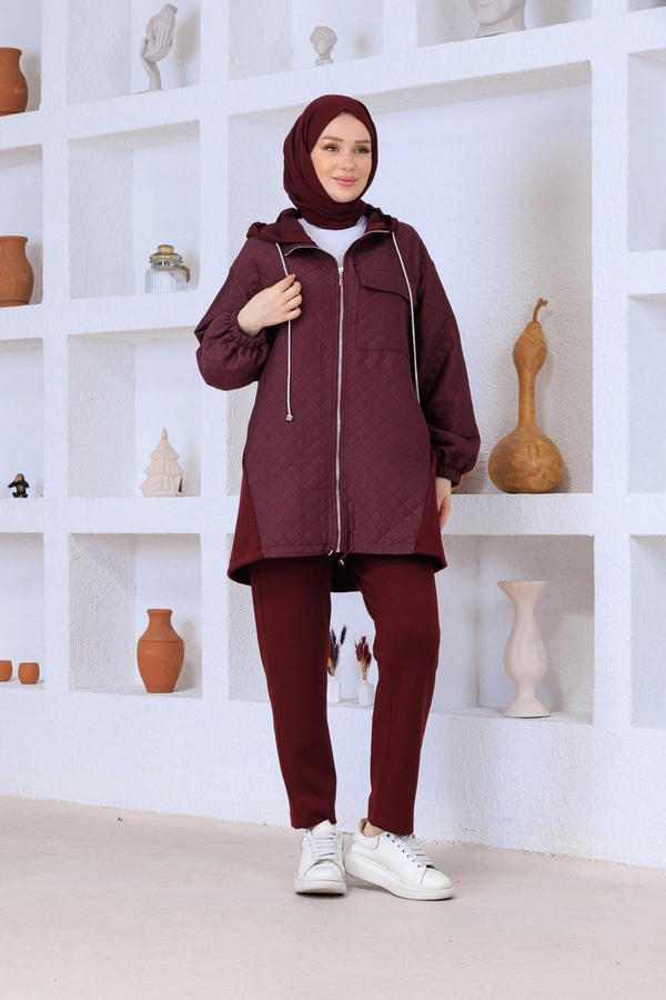 Kapitone Takım Mürdüm
