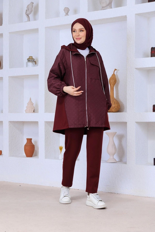 Kapitone Takım Mürdüm