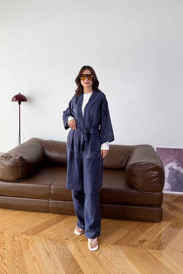 Kimono Pantolon Takım Lacivert