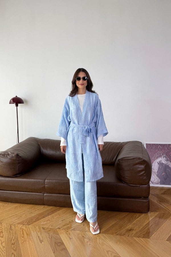 Kimono Pantolon Takım Mavi