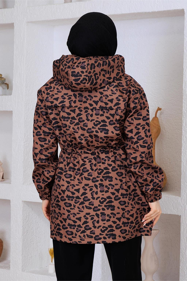 Leopar Yağmurluk Kahverengi