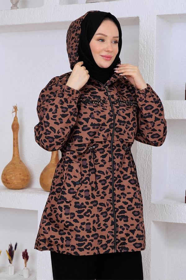 Leopar Yağmurluk Kahverengi