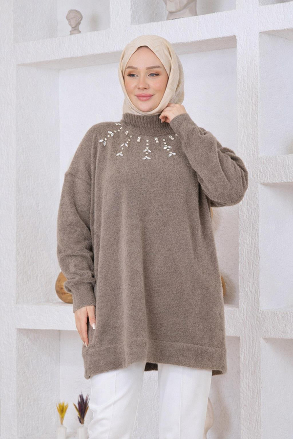 Taş İşlemeli Kazak Vizon