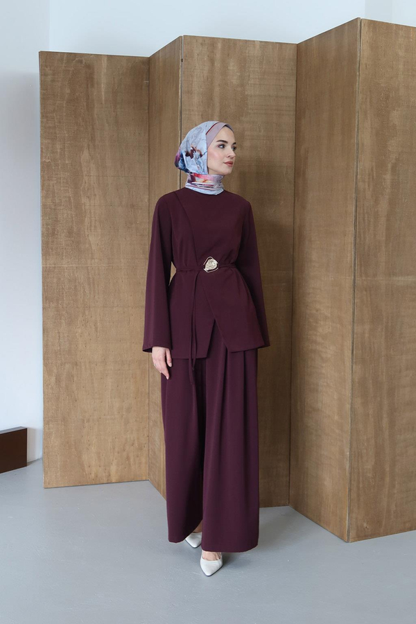 Twill Kruvaze Takım Bordo