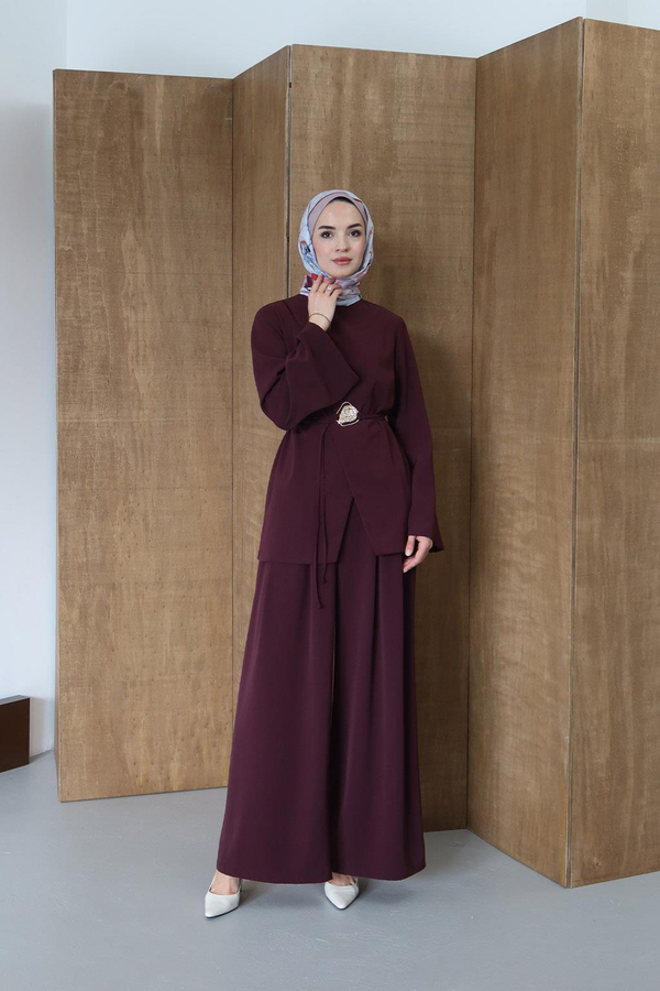 Twill Kruvaze Takım Bordo