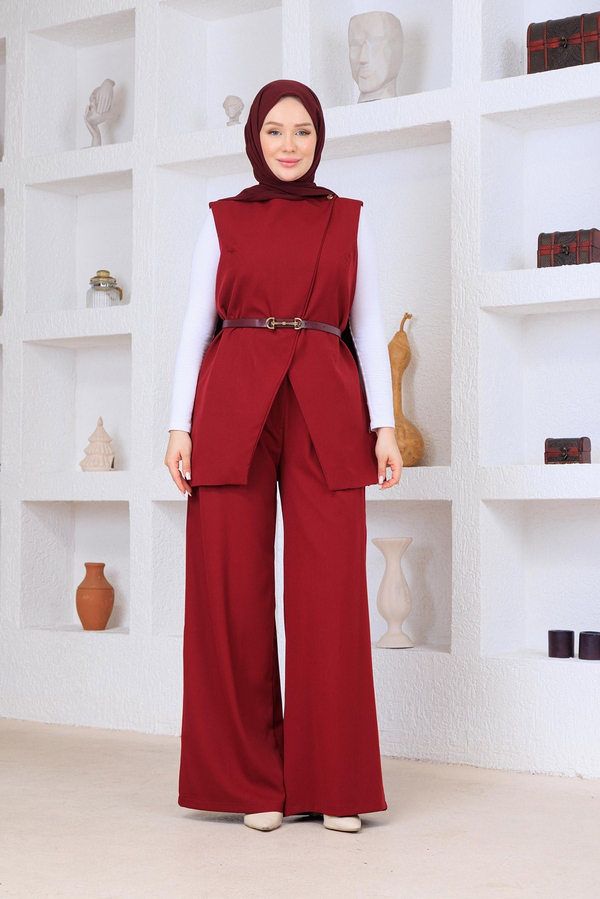 Yelekli Takım Bordo
