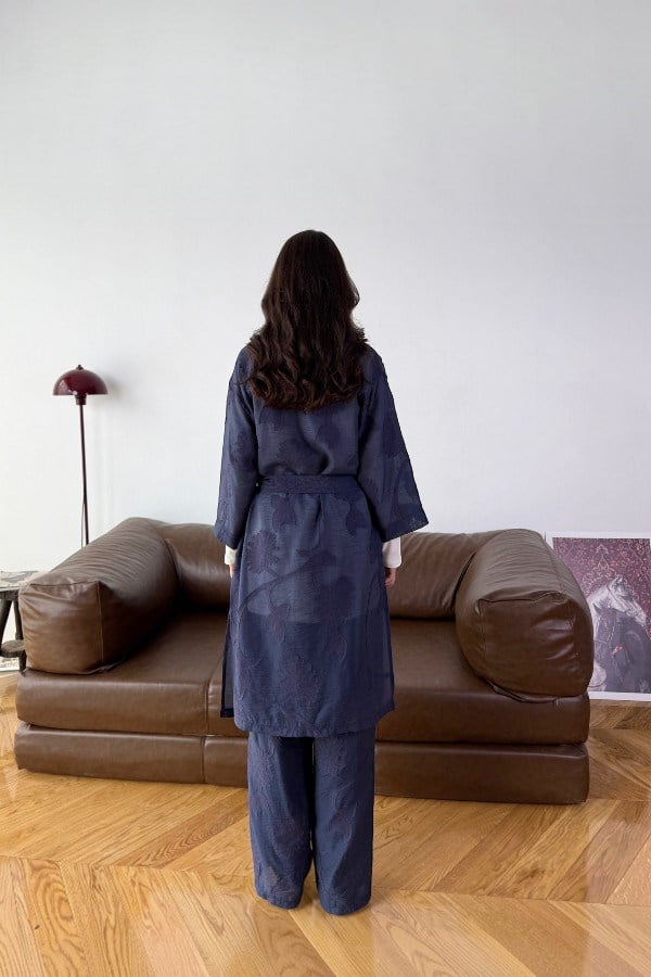 Kimono Pantolon Takım Lacivert