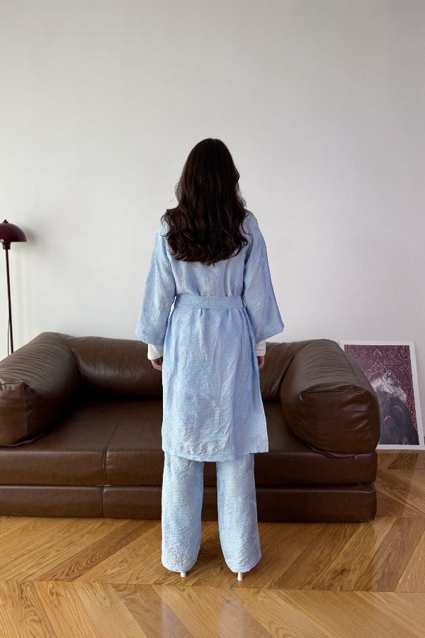 Kimono Pantolon Takım Mavi