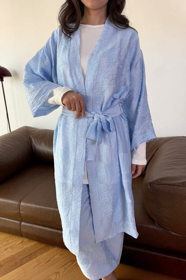 Kimono Pantolon Takım Mavi