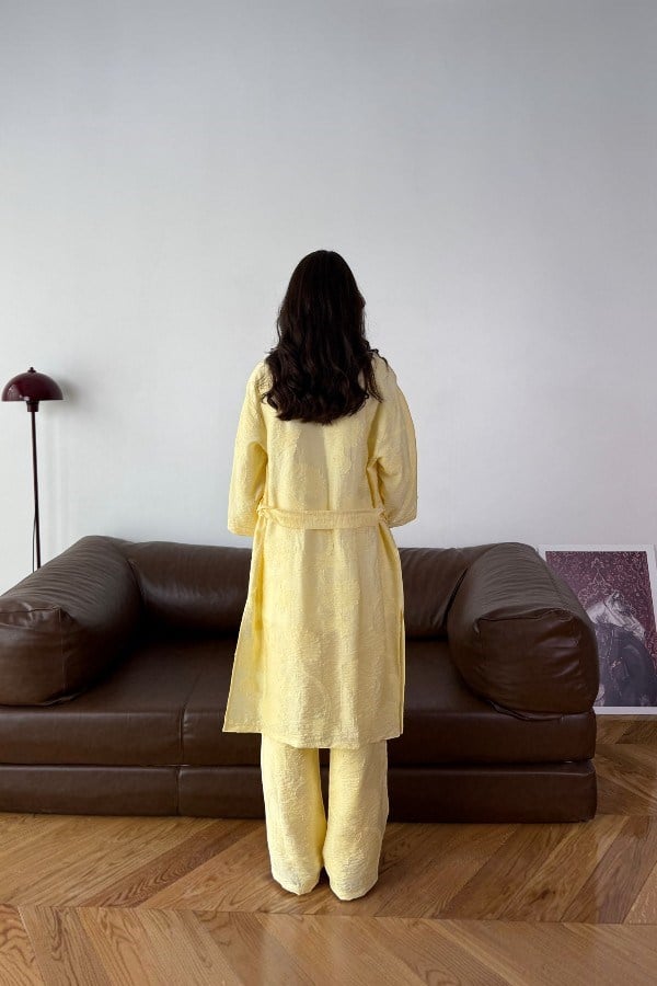 Kimono Pantolon Takım Sarı