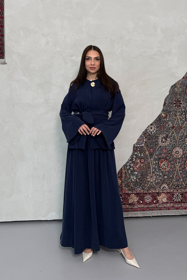 Nazen Broş Takım Lacivert