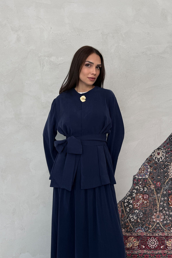 Nazen Broş Takım Lacivert