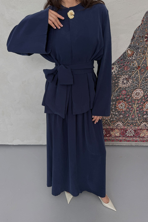 Nazen Broş Takım Lacivert