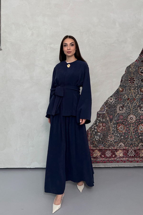 Nazen Broş Takım Lacivert