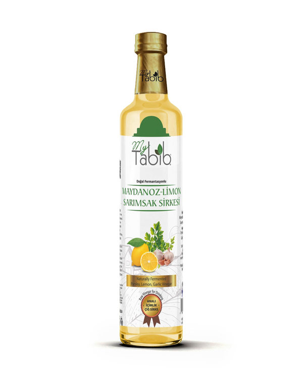 MAYDANOZ-LİMON-SARIMSAK SİRKESİ-ANALI İÇİMLİK ÇİĞ SİRKE 500 ML