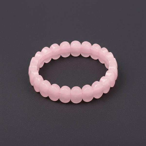 PEMBE KUVARS TAŞI ELASTİK YASSI KESİM BİLEKLİK