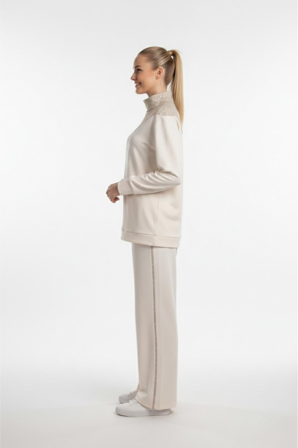 A103355 Aguaje Garnili Bluz Pantalonlu Takım / EKRU