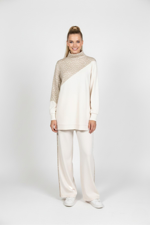 A103355 Aguaje Garnili Bluz Pantalonlu Takım / EKRU