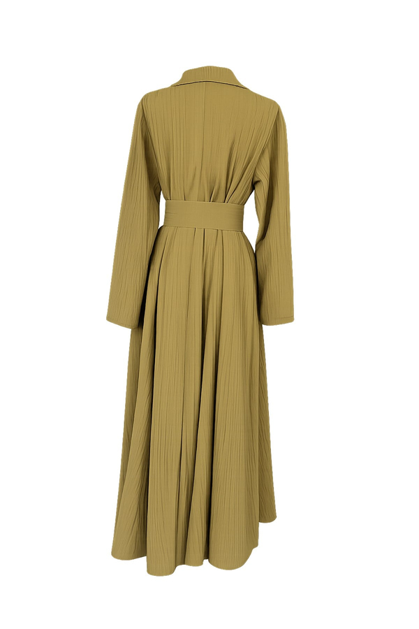Oversize Bürümcük Elbise - YAĞ YEŞİLİ
