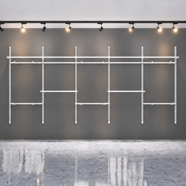 Mağaza Raf Sistemi, Askılık Sistemi, Butik Rafı, Mağaza Stand, Giyinme Odası-305x200 Cm