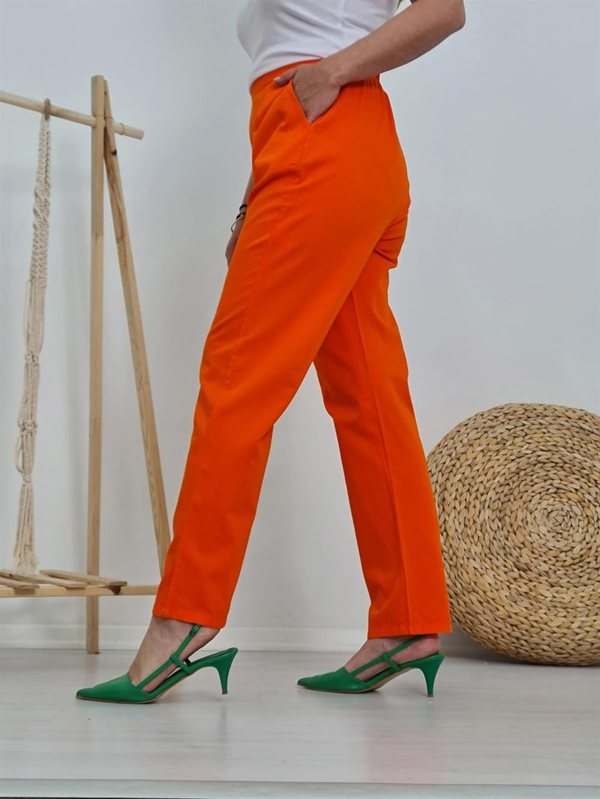 FELİX10286 Bel Lastikli Turuncu Cotton Pantolon