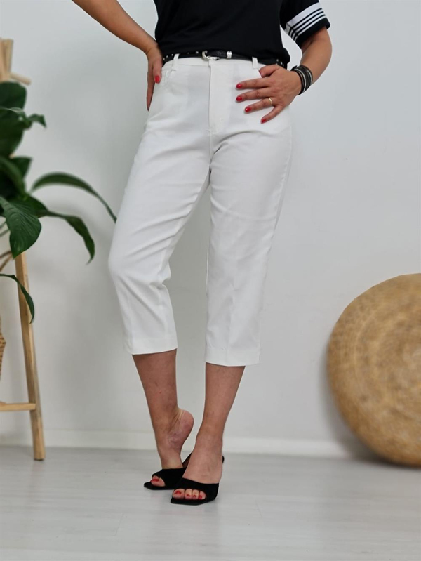 FELİX10418 Beyaz Capri Pantolon
