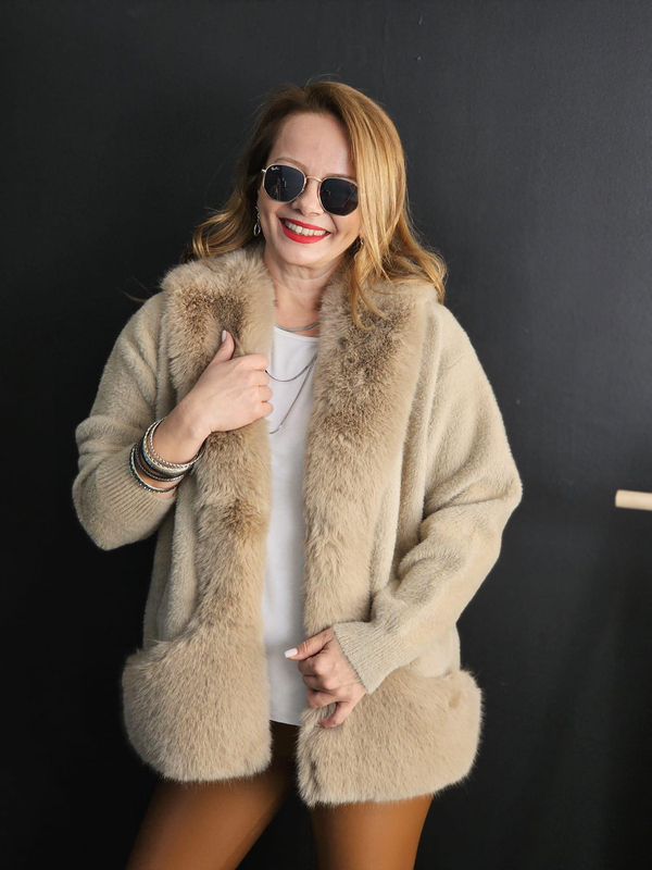 FELİX10999 Kürklü Angora Vizon Ceket-Mont